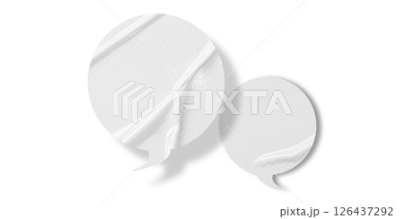 White speech bubble crumpled paper isolated on transparent background White speech bubble crumpled paper isolated on transparent background 126437292