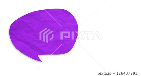 Purple speech bubble crumpled paper isolated on transparent background Purple speech bubble crumpled paper isolated on transparent background 126437293