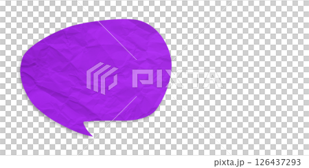Purple speech bubble crumpled paper isolated on transparent background Purple speech bubble crumpled paper isolated on transparent background 126437293