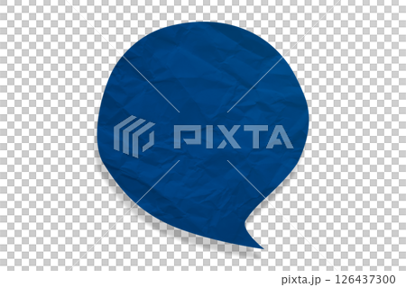 Blue speech bubble crumpled paper isolated on transparent background Blue speech bubble crumpled paper isolated on transparent background 126437300