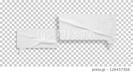 White speech bubble crumpled paper isolated on transparent background 126437308