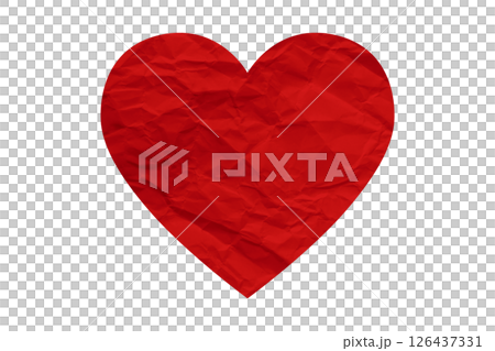 red crumpled paper heart heart sticker isolated on transparent background red crumpled paper heart heart sticker isolated on transparent background 126437331