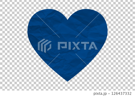 blue crumpled paper heart heart sticker isolated on transparent background blue crumpled paper heart heart sticker isolated on transparent background 126437332