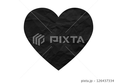 black crumpled paper heart heart sticker isolated on transparent background black crumpled paper heart heart sticker isolated on transparent background 126437334