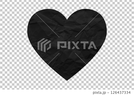 black crumpled paper heart heart sticker isolated on transparent background black crumpled paper heart heart sticker isolated on transparent background 126437334