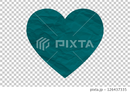 green crumpled paper heart heart sticker isolated on transparent background green crumpled paper heart heart sticker isolated on transparent background 126437335