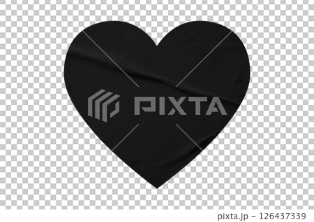 black crumpled paper heart heart sticker isolated on transparent background black crumpled paper heart heart sticker isolated on transparent background 126437339