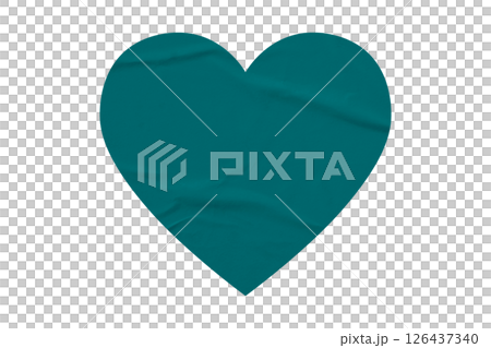 green crumpled paper heart heart sticker isolated on transparent background green crumpled paper heart heart sticker isolated on transparent background 126437340