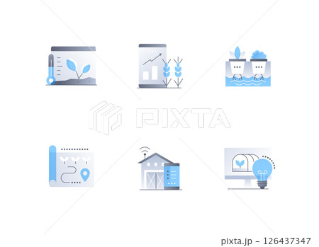 Smart farming and agriculture - flat design style icons set 126437347