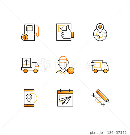 Logistics - modern line design style icons set 126437351