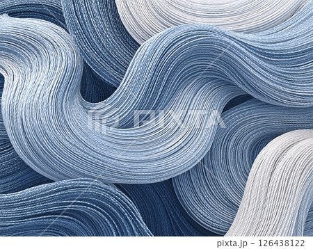 細い糸を束ねて大きなうねりを生み出したアート 126438122