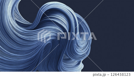細い糸を束ねて大きなうねりを生み出したアート 126438123