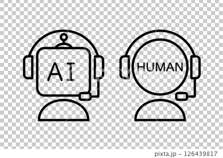 AI and human operator icon set AI and human operator icon set 126439817
