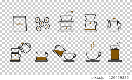 可用於解釋如何製作咖啡或宣傳咖啡店的插圖 126439826