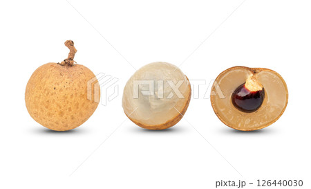 Longan fruit on a white background. 126440030