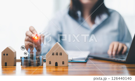 Securing mortgage for home or property requires careful consideration of finance, investment, interest rates and banking to ensure sound financial management of money. finance, investment, house. Securing mortgage for home or property requires careful consideration of finance, investment, interest rates and banking to ensure sound financial management of money. finance, investment, house. 126440140