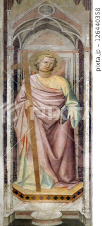 Saint, fresco in Basilica of Santa Croce (Basilica of the Holy Cross) in Florence, Italy Saint, fresco in Basilica of Santa Croce (Basilica of the Holy Cross) in Florence, Italy 126440358