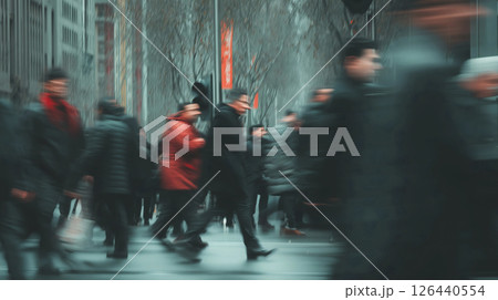 Real Moments in Motion Urban Street Scene with Architecture and Style 126440554