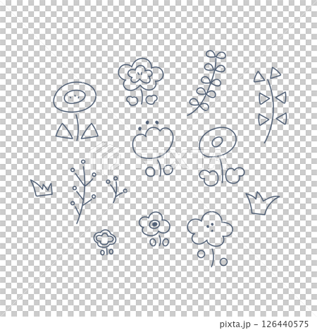 Scandinavian style plant set [line drawings only] 126440575