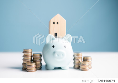 Concept of saving money for loan can help reduce debt when buy house or home, while understanding bank equity is essential for any business investment. loan, money, house, home, bank, debt, concept. Concept of saving money for loan can help reduce debt when buy house or home, while understanding bank equity is essential for any business investment. loan, money, house, home, bank, debt, concept. 126440674