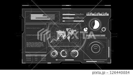 Image of globe and data processing over screen 126440884