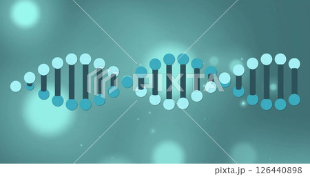 Image of dna strand and light spots on black background Image of dna strand and light spots on black background 126440898