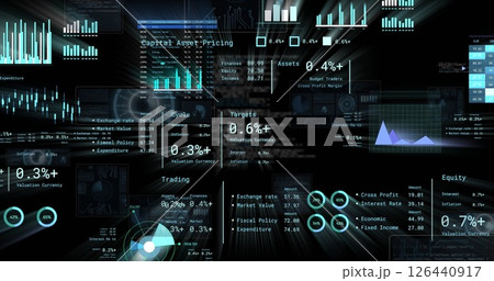 Image of digital data processing over black background 126440917