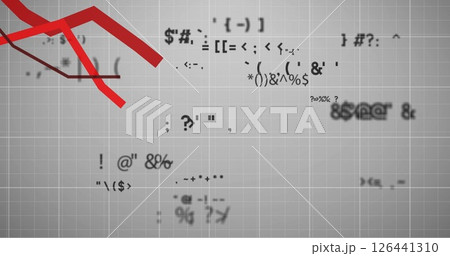 Image of financial data processing on white background 126441310