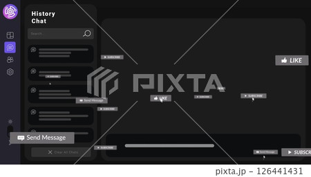 Image of media icons over ai chat 126441431