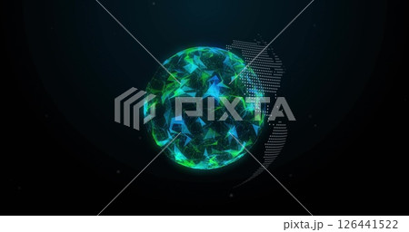 Image of network of connections with globe on black background Image of network of connections with globe on black background 126441522