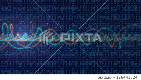 Image of digital data processing over black background 126441524
