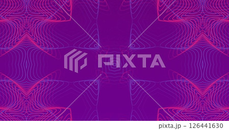 Image of red shapes moving on purple background 126441630