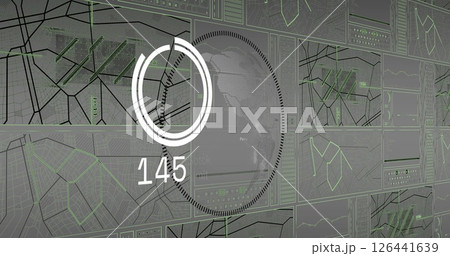 Image of scope scanning and data processing over grey background 126441639