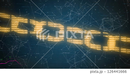 Image of chain of data processing over shapes 126441666