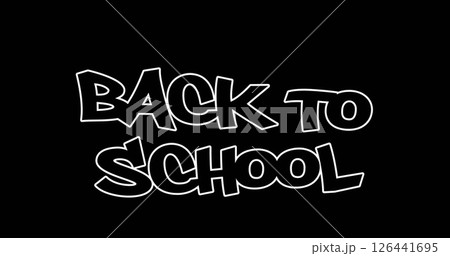 Image of back 2 school text over black background 126441695