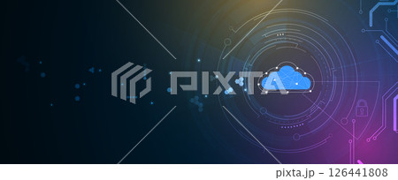 Cloud concept technology background and network security 126441808