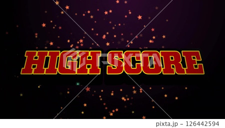 Image of high score text over falling stars 126442594