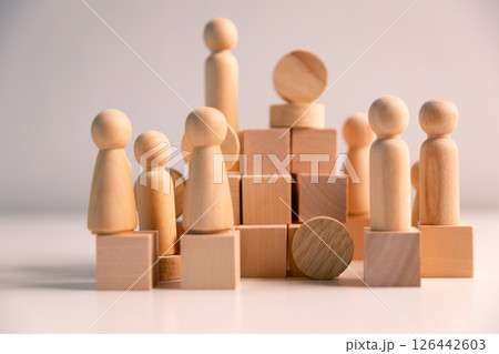 Design of wooden background highlighted team's commitment to diversity and inclusion, fostering sense of community and social equality among all employees. diversity, inclusion, background, team. 126442603
