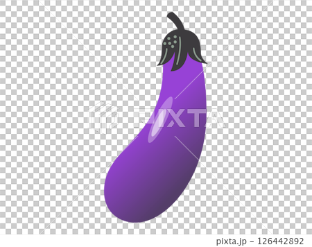 シンプルなナスのイラスト シンプルなナスのイラスト 126442892
