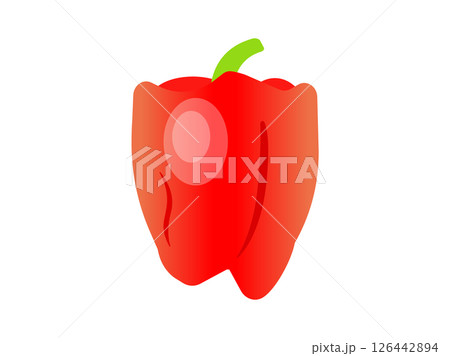 シンプルな赤色のパプリカのイラスト 126442894