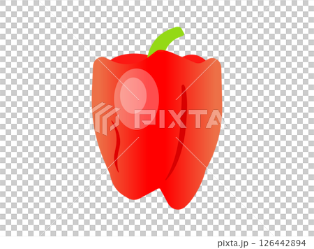 シンプルな赤色のパプリカのイラスト 126442894
