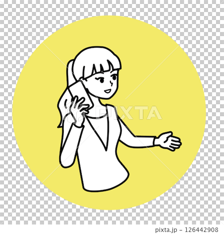 一位女士微笑著說話的插圖 126442908