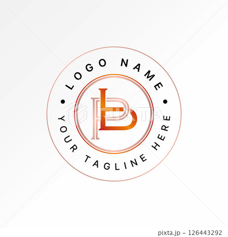 Logo design graphic concept creative premium vector stock image top sell initial BP PB font serif flip connected monogram typography elegant brand 126443292