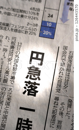 新聞見出し_円急落 新聞見出し_円急落 126443570
