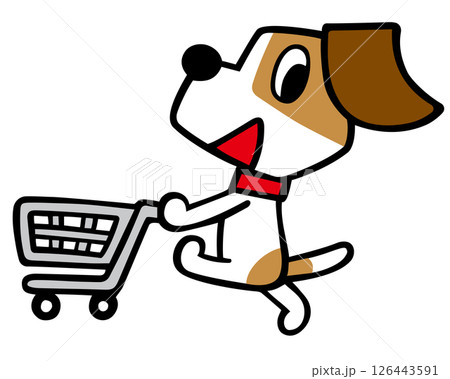 ジャックラッセルテリア犬キャラクター　カートでお買い物 126443591