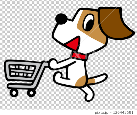 ジャックラッセルテリア犬キャラクター　カートでお買い物 126443591