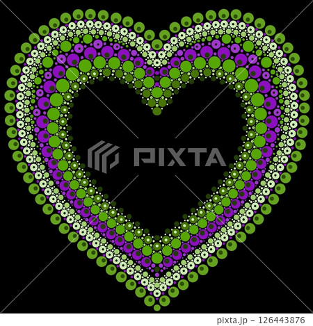 Heart made of colorful dots in mandala style. 126443876