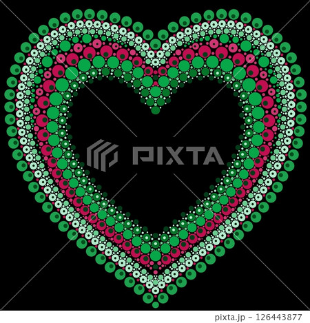 Heart made of colorful dots in mandala style. 126443877