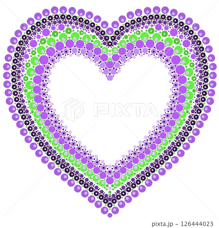 Heart made of colorful dots in mandala style. Heart made of colorful dots in mandala style. 126444023
