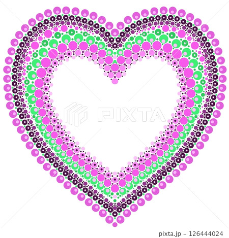Heart made of colorful dots in mandala style. 126444024